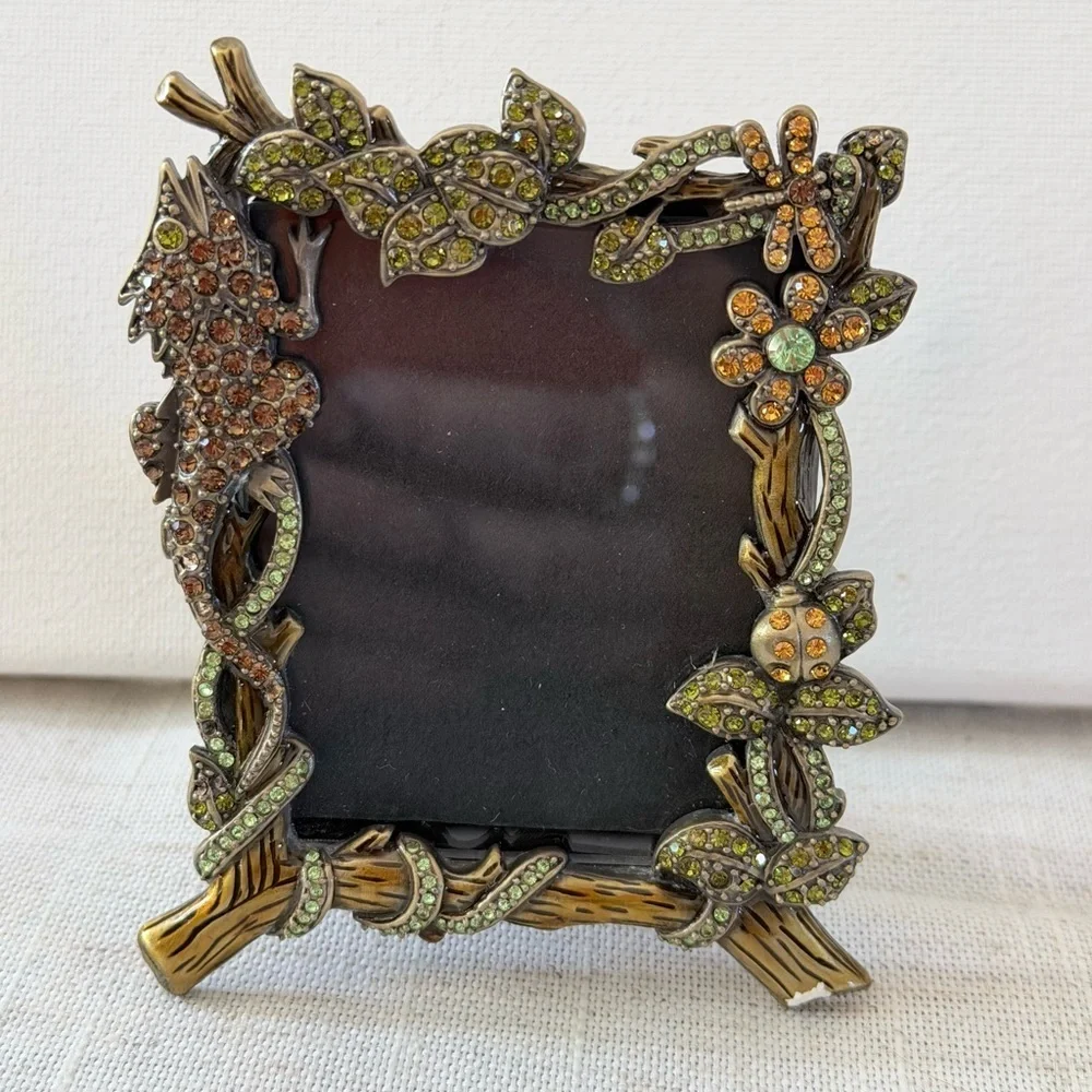 Two's Company Nature Reptile Dragonfly Lady Bug Flower Jewel Picture Photo Frame